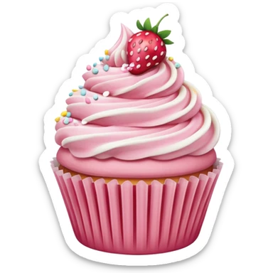 strawberry vanila cupcake sticker