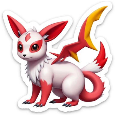  Cute Guilmon-Latias-Umbreon-Fakémon-hybrid-creature (full body)  sticker