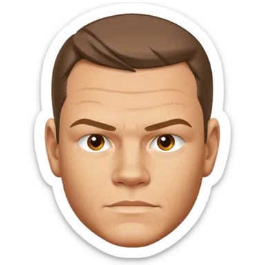 photorealistic Matt Damon character from Avatar movie sticker