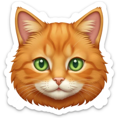cute orange tabby cat face sticker