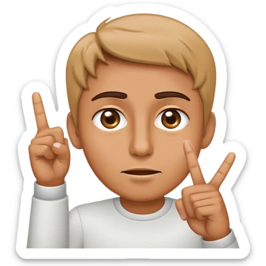 Person pointing at there eyes with two fingers  sticker