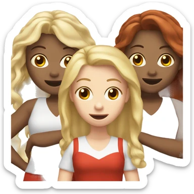 Three singing girls - brunette, blonde and a redhead sticker