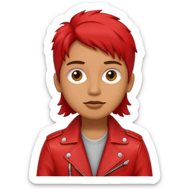 The singer red leather sticker