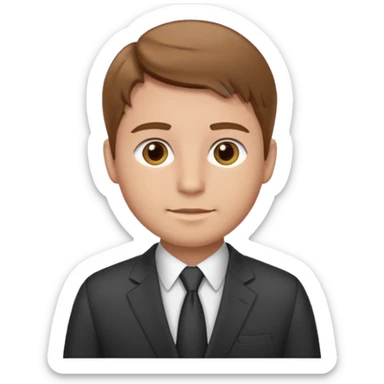 man with lgiht brown hair doing back, round cheeks at work lighter skin, hazel eyes sticker