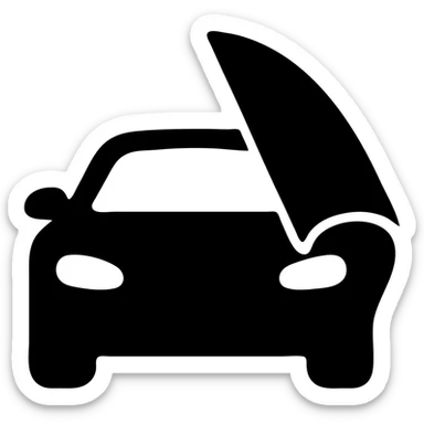 solid elegant icon of a car with protective film, premium style, smooth and sophisticated lines sticker