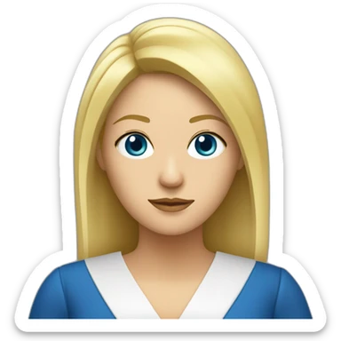 une femme blonde aux yeux bleus avec la robe d'avocate sticker