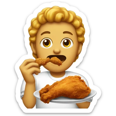  person eating fried chicken sticker