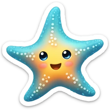 Cute little baby starfish sticker