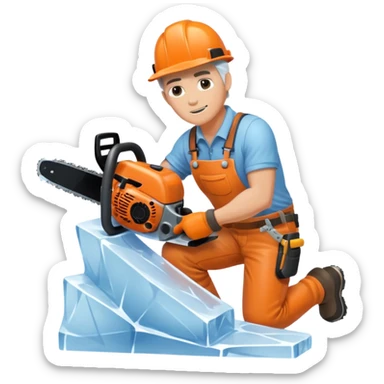 Sculptor with chainsaw,Ice Sculptors sticker