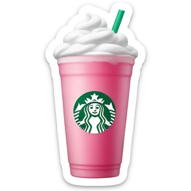 pink drink with cold foam from starbucks  sticker