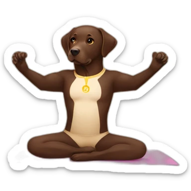 Labrador chocolate doing yoga sticker