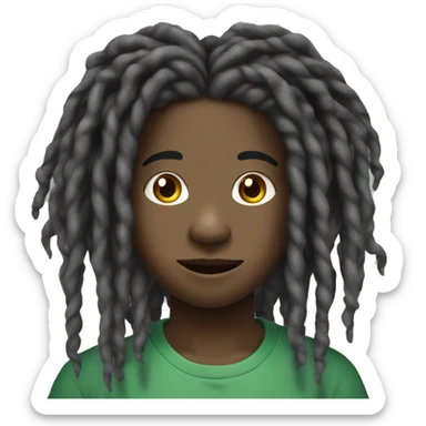 black boy with dreadlocs covering his face and  a silver cuban link chin sticker