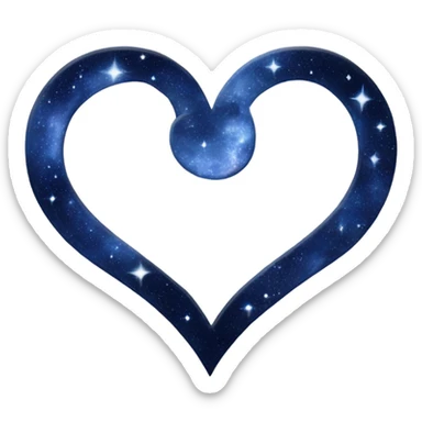 Midnight blue silver galaxy heart  sticker