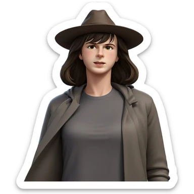 girl in hat outdoors sticker
