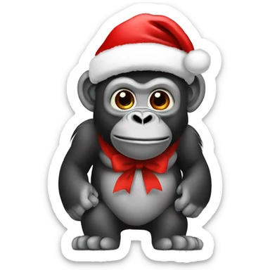 Gorilla Tag monkey with santa hat sticker
