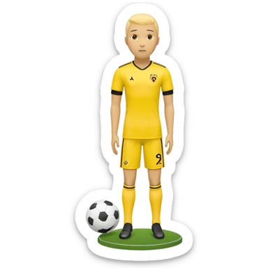 create an emoji of a yellow soccer free kick mannequin - it should just be a piece of soccer equipment sticker