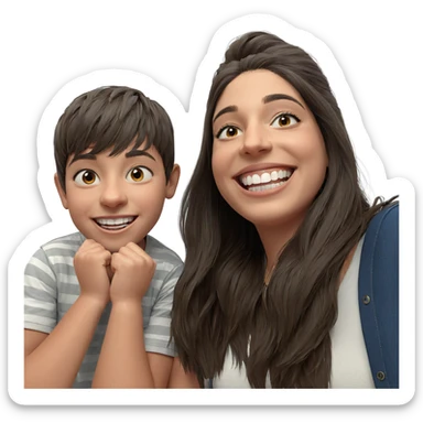 happy girl and boy together sticker