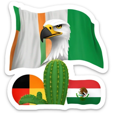 Irish flag and Mexican flag sticker
