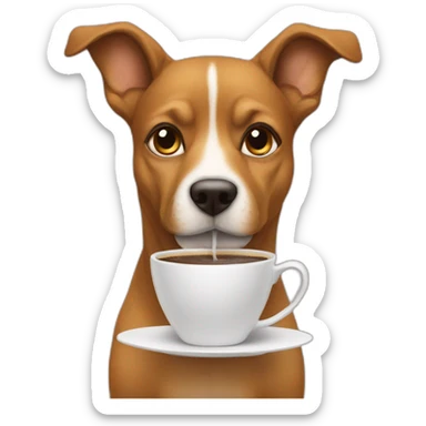 dog-sipping-coffee sticker