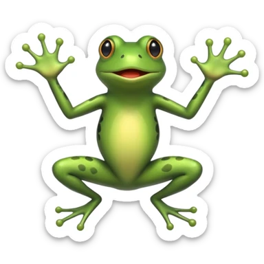frog startled jumping backward sticker