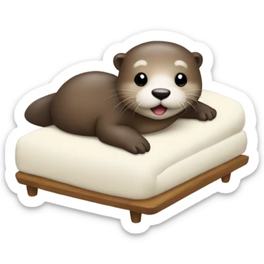 cute otter in bed sticker