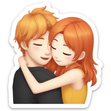 bangchan skz and ginger girl hugging sticker