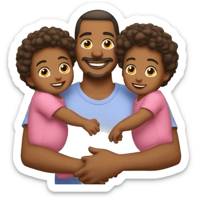 dad with Triplets babies sticker