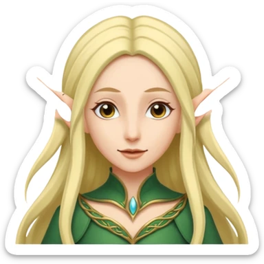 woman with long elf ears sticker