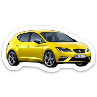 seat leon amarillo de fiti galicia sticker