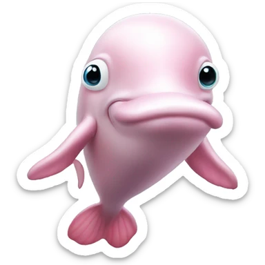 Pink beluga whale with eyelashes  sticker