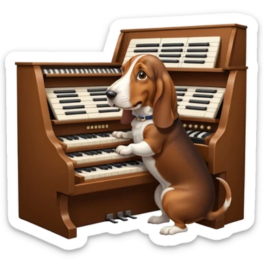 bassethound playing hammond sticker