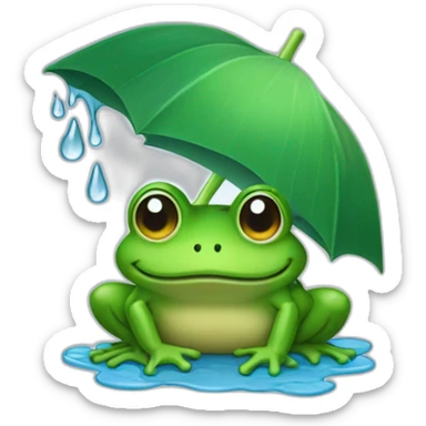 Une grenouille sous la pluie sticker