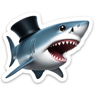 shark with tophat sticker