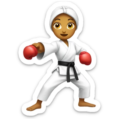 karate girl chicken sticker