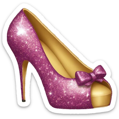 High heels with glitter sticker