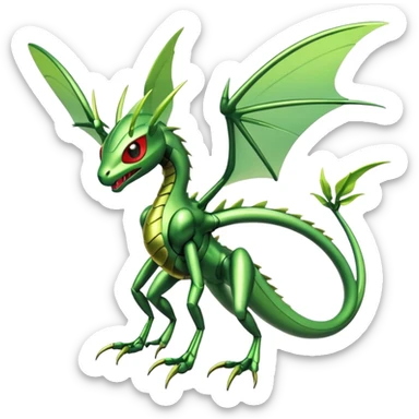 Shiny Futuristic Slim Cool Badass Exotic Flygon-Scyther-Hybrid-Creature sticker