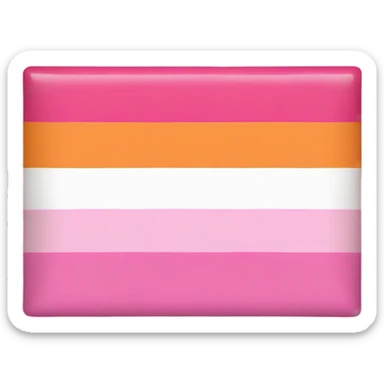 pride flag emoji with horizontal stripes pink light pink white light orange orange sticker