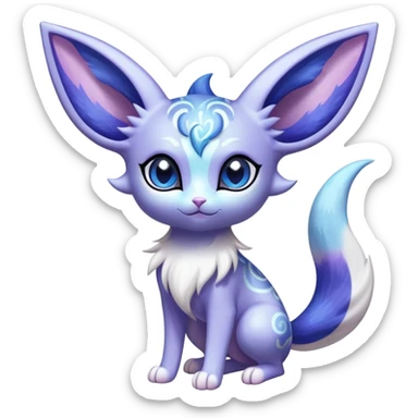 Shiny Exotic Cute Adorable Majestic Ethereal Sparkly Espeon-Meowstic-Hybrid-Creature with pattern-markings sticker