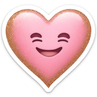 soft pink heart with glitter sticker