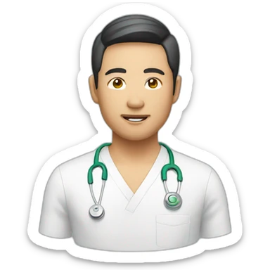 One asian man Manual therapist sticker