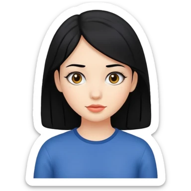 Chica con pelo negro sticker