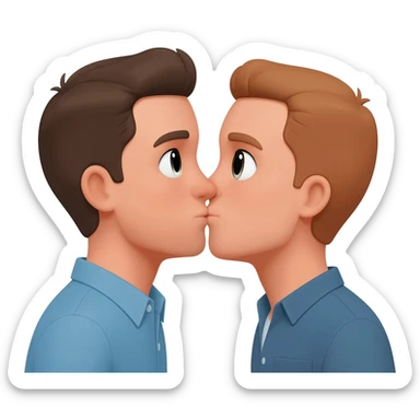two men kissing sticker