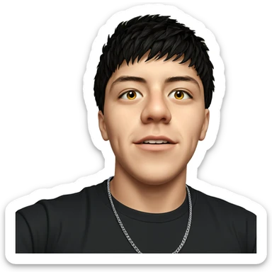 portrait of a boy with necklace sticker