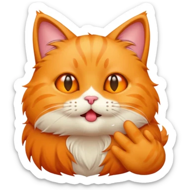A cute cat emoji blowing a kiss with a little bite sticker