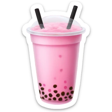 Pink boba tea sticker