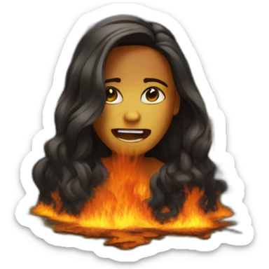 disaster girl face buring house meme sticker