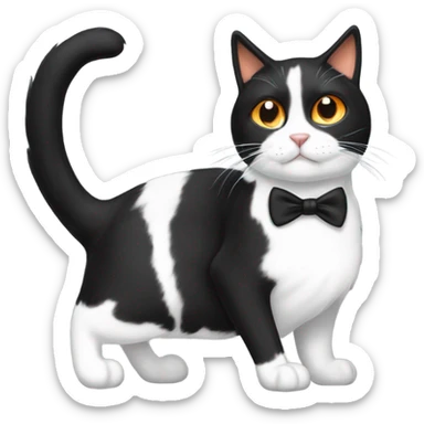 tuxedo cat with calico cat sticker