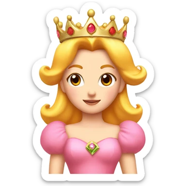 princess peach has crown on head sticker