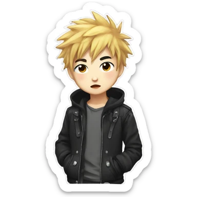 Cute Edgy Attractive Asian Anime Punk Male Character sticker
