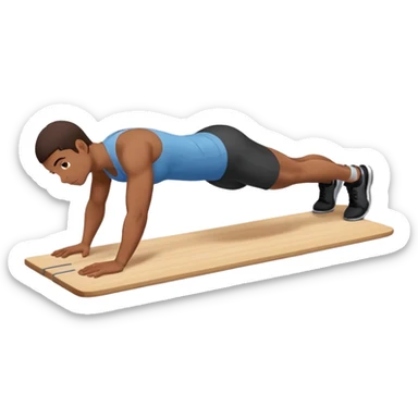 persona haciendo plancha gimnasio sticker
